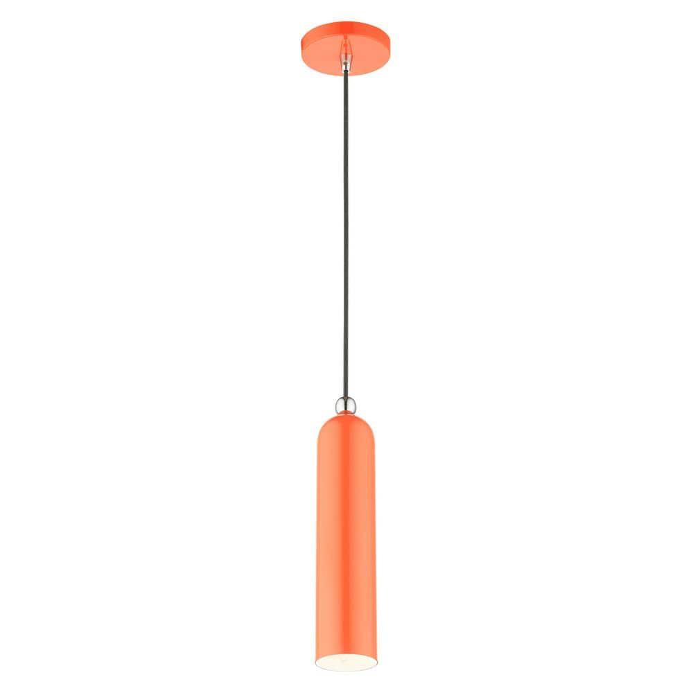 Livex Lighting Ardmore 1 - Light Pendant in  Shiny Orange