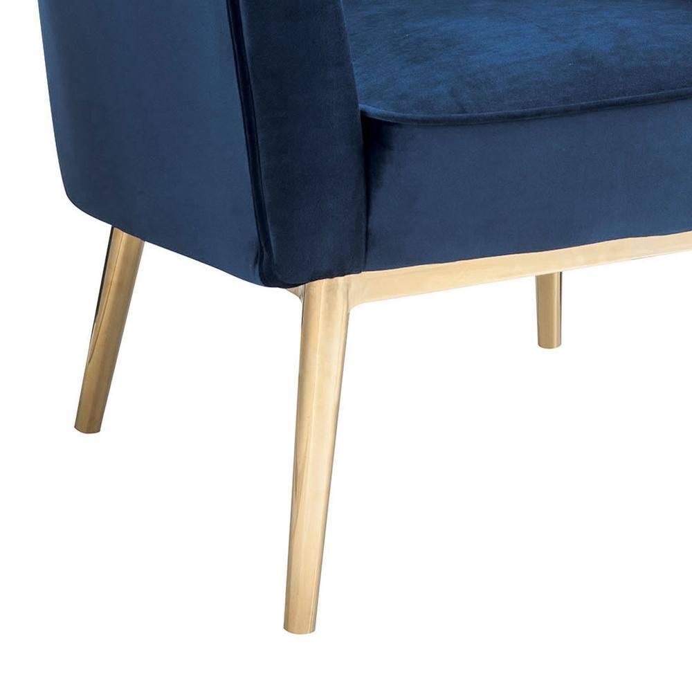 31" Colla Accent Chair Midnight Blue Velvet/Gold Finish - Acme Furniture