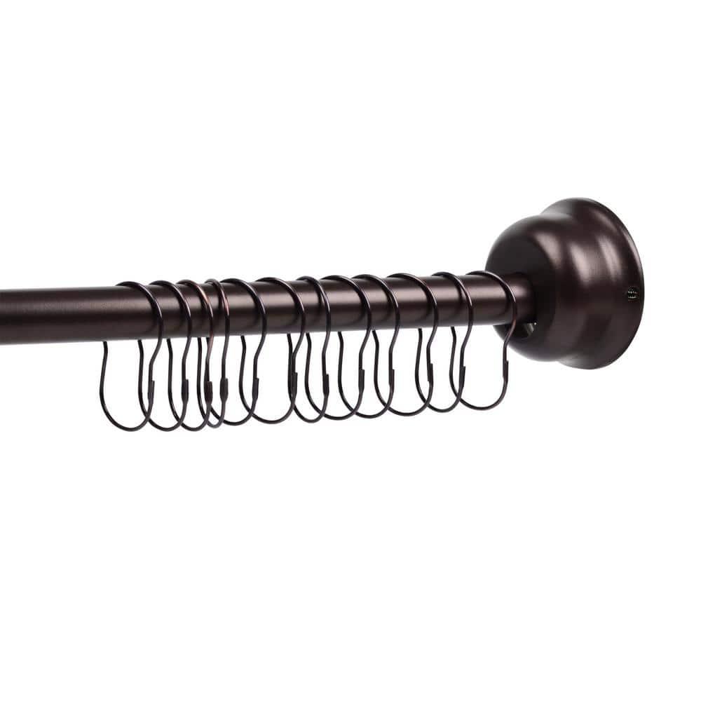 Utopia Alley Utopia Alley Rustproof Fixed Mount Single Curved Shower Rod, Aluminum, adjustable from 45" to 72" Wide