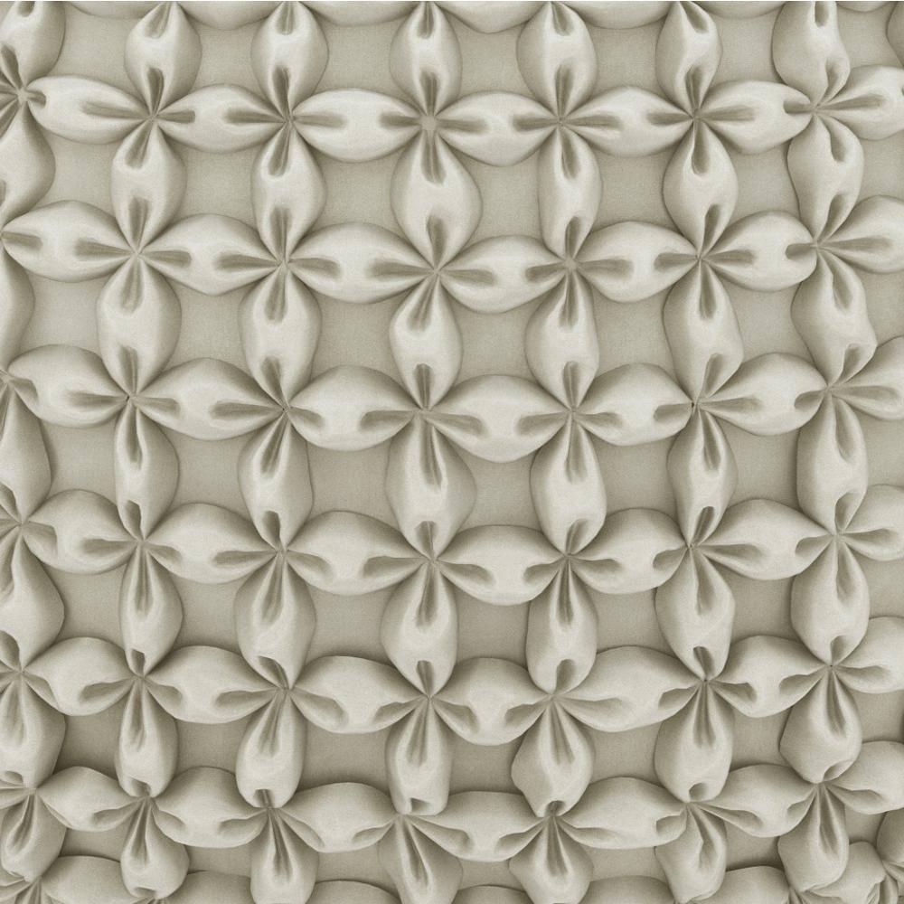 Simpli Home Renee 20"W Round Button-Tufted Velvet Pouf