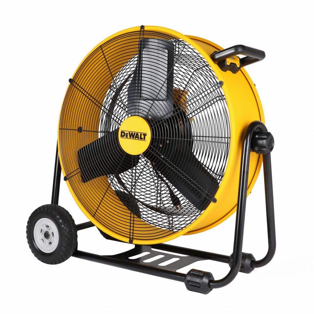 DEWALT DXF-2490 Rolling 24 inch Heavy-Duty Drum Fan, 12 ft Cord 6,500 CFM
