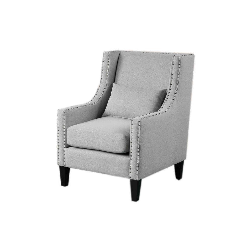 Best Master Furniture Glenn 20" Transitional Fabric Arm Chair in Light Gray