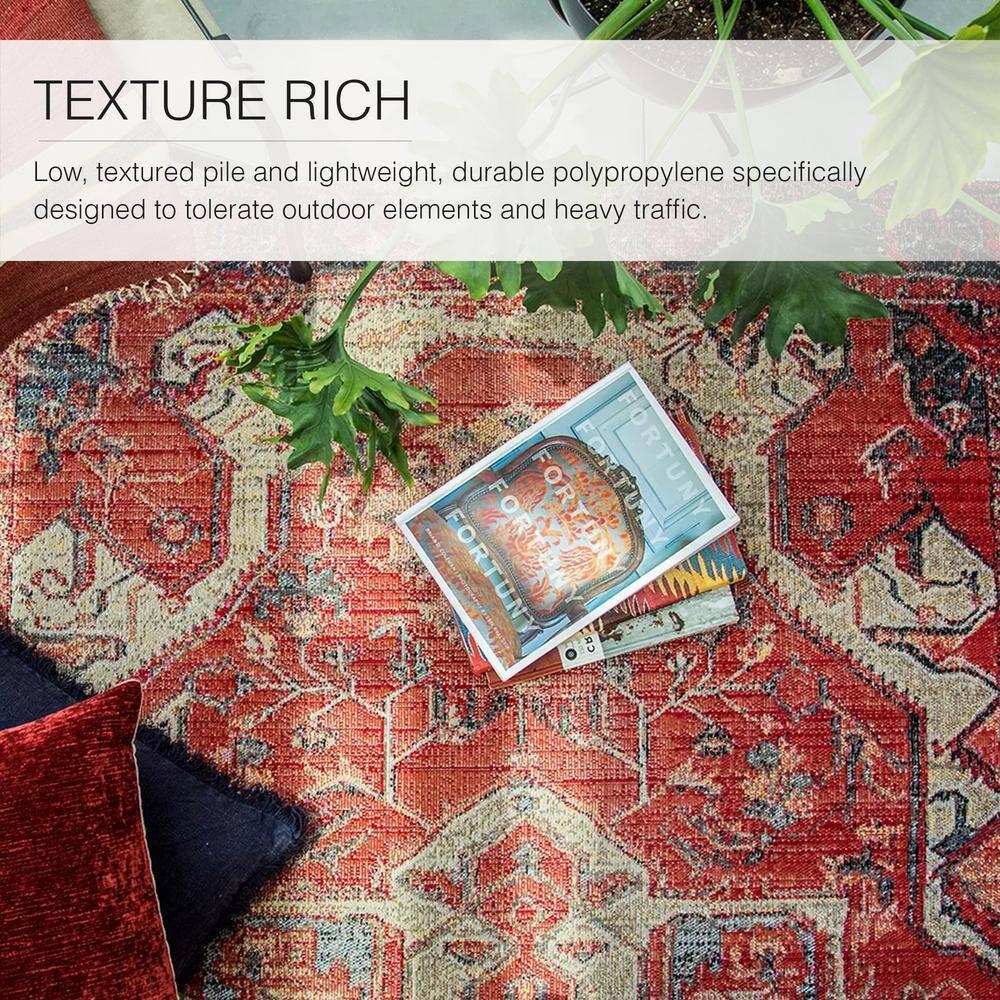 Leighton Medallion Red & Blue Synthetic Area Rug 24"x36"