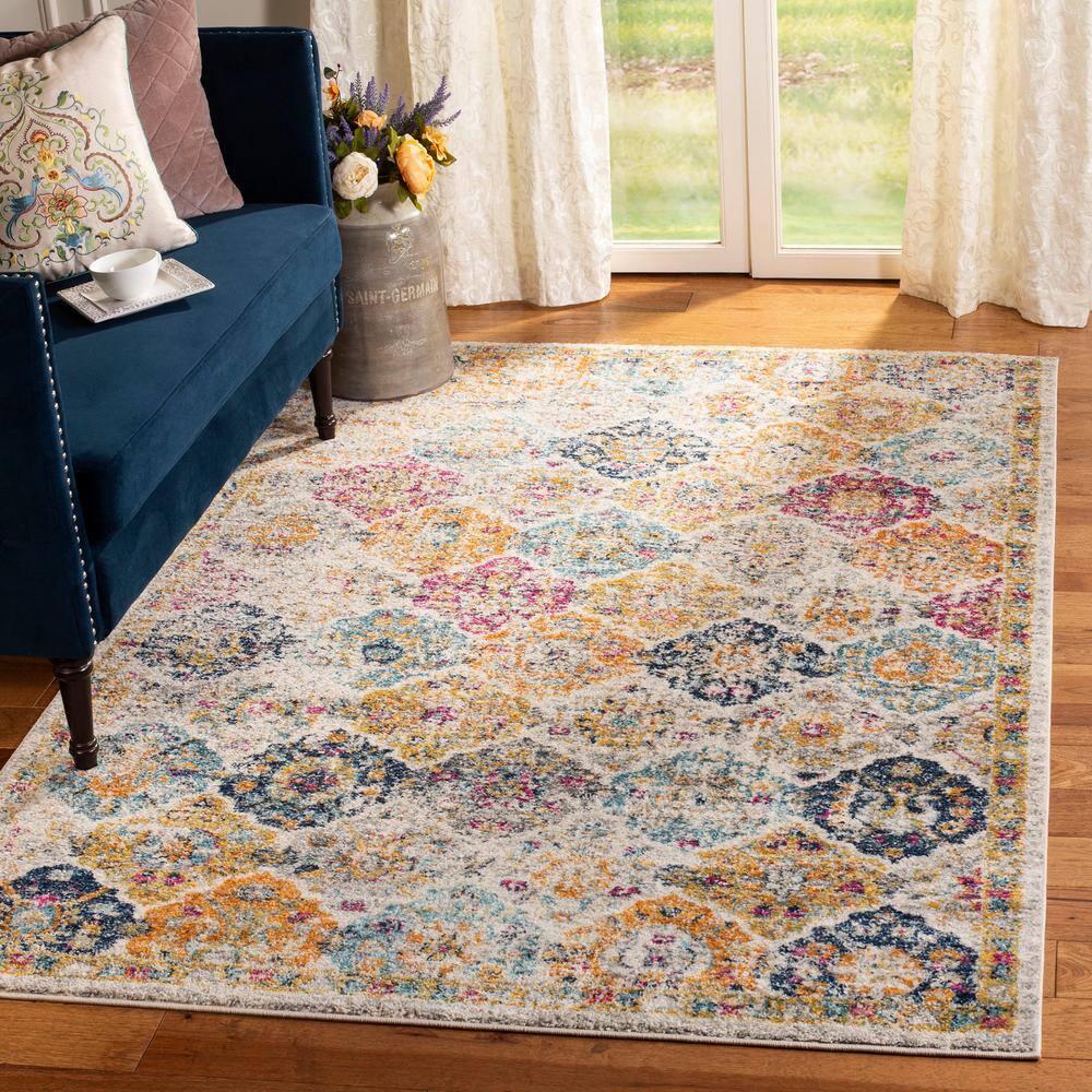 Madison MAD611 Power Loomed Indoor Area Rug - Cream/Multi - 6'7"x6'7" - Safavieh