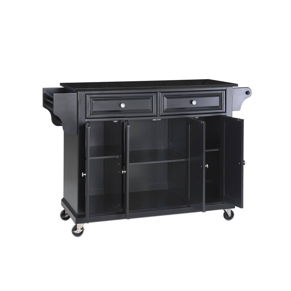 Crosley Furniture  Solid Granite Top Kitchen Cart-Island - Black