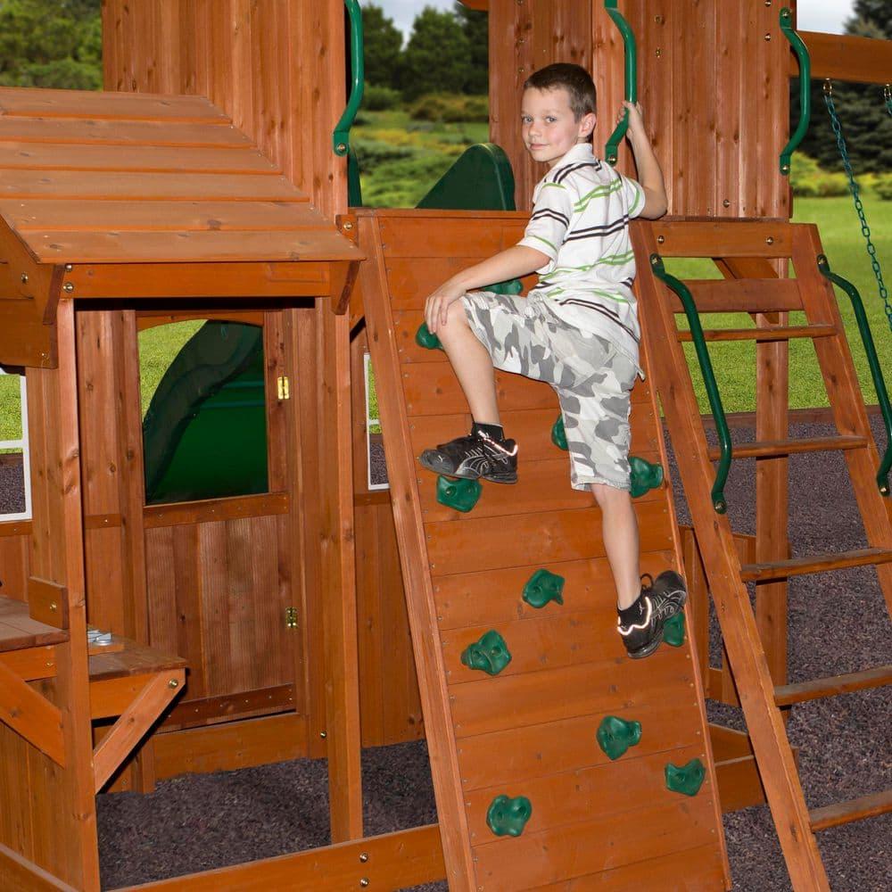 Backyard Discovery Shenandoah Cedar Wood Swing Set, Slide, Clubhouse, Playhouse, Kitchen