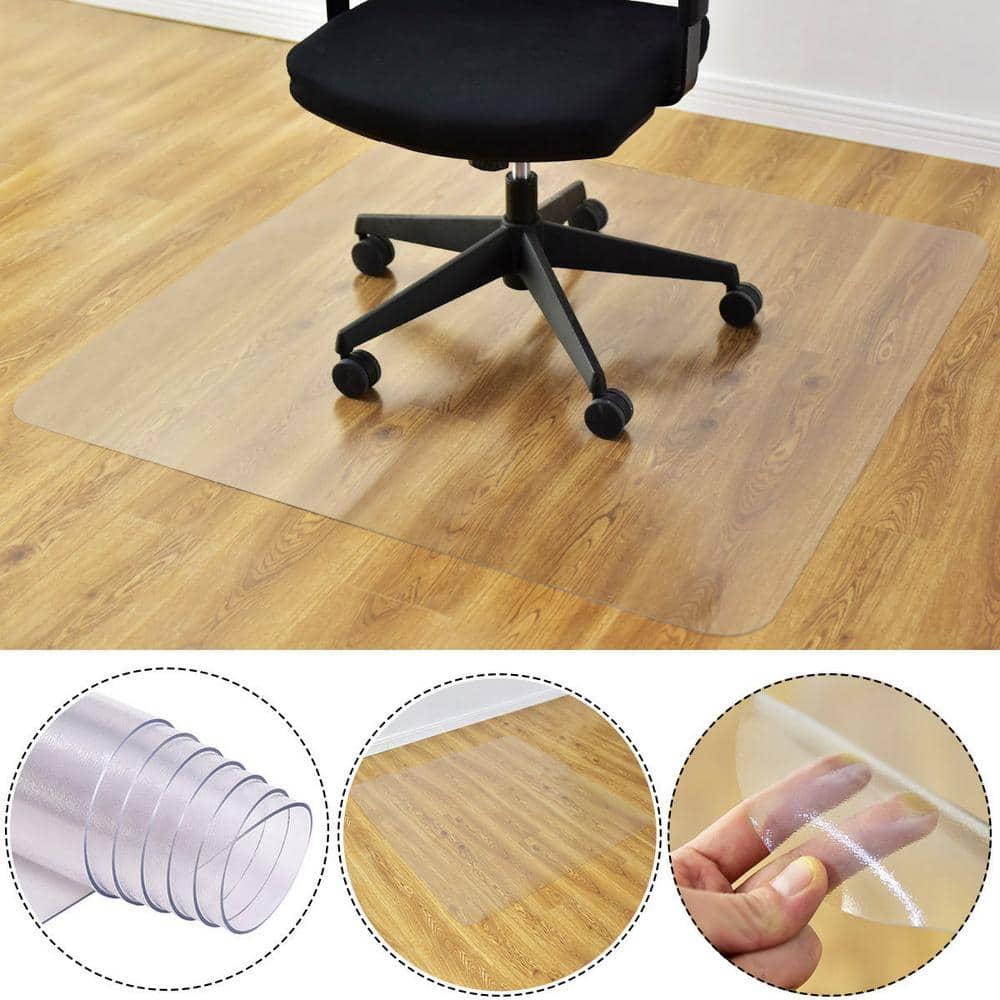 Costway 47'' x 47'' PVC Chair Floor Mat Home Office Protector for Home Office