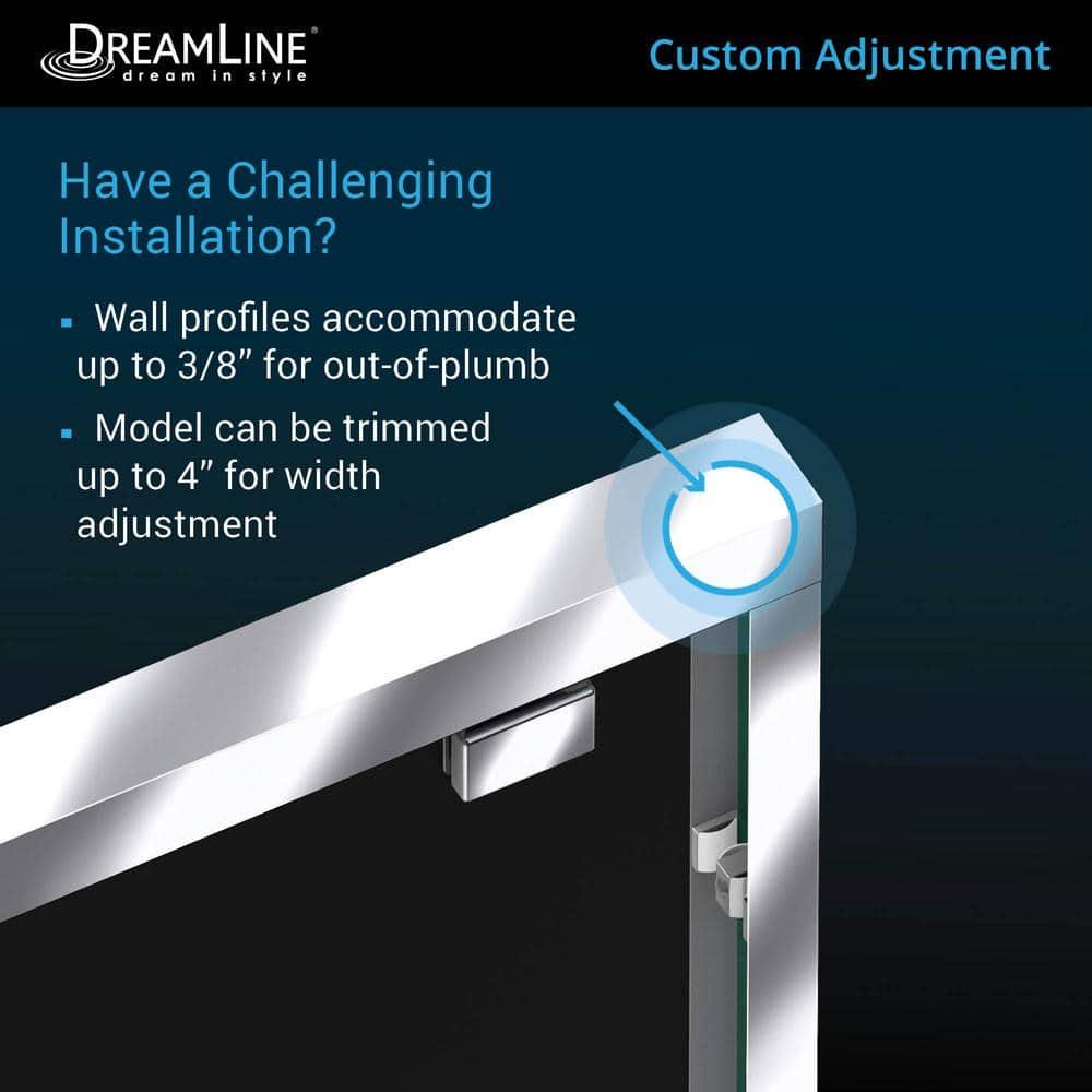 DreamLine Encore 56-60 in. W x 58 in. H Semi-Frameless Bypass Sliding Tub Door
