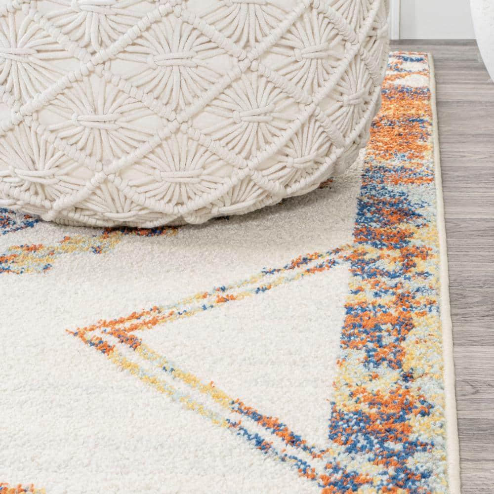 JONATHAN Y Amir Moroccan Beni Souk Ivory/Blue/Orange 5 ft. x 8 ft. Area Rug
