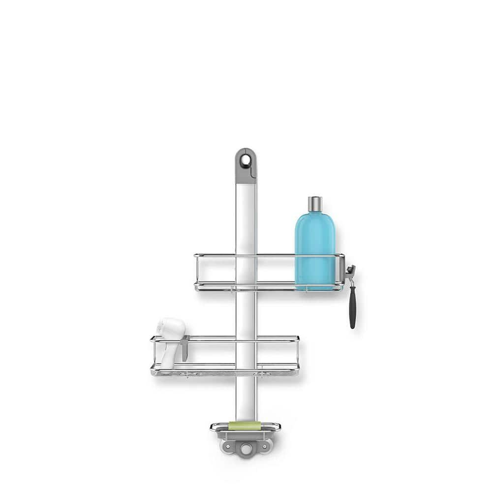 Simplehuman Medium Adjustable Shower Caddy, Stainless Steel/Anodized Aluminum Rust-Proof Frame