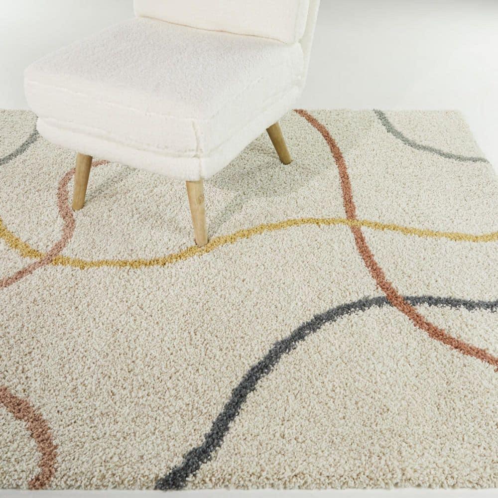 5'3"x7' Emanuel Abstract Kids' Rug Cream - Balta Rugs: Area Rug for Kids Room, UV & Stain-Resistant, High Pile