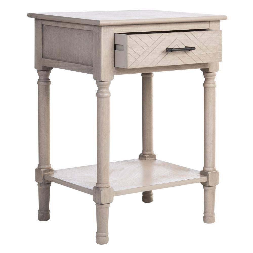 Peyton 1 Drawer Accent Table - Greige - Safavieh