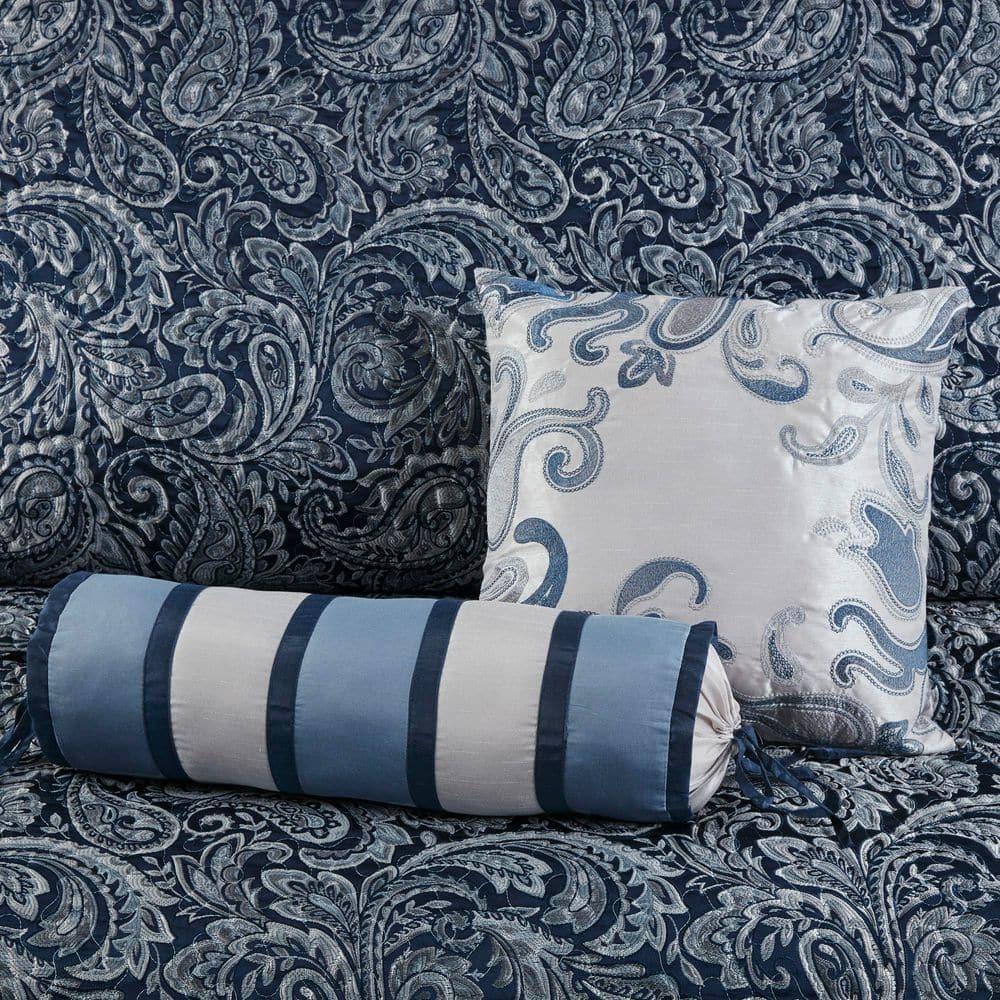 Madison Park Aubrey 5 Piece Jacquard Bedspread Set with Throw Pillows