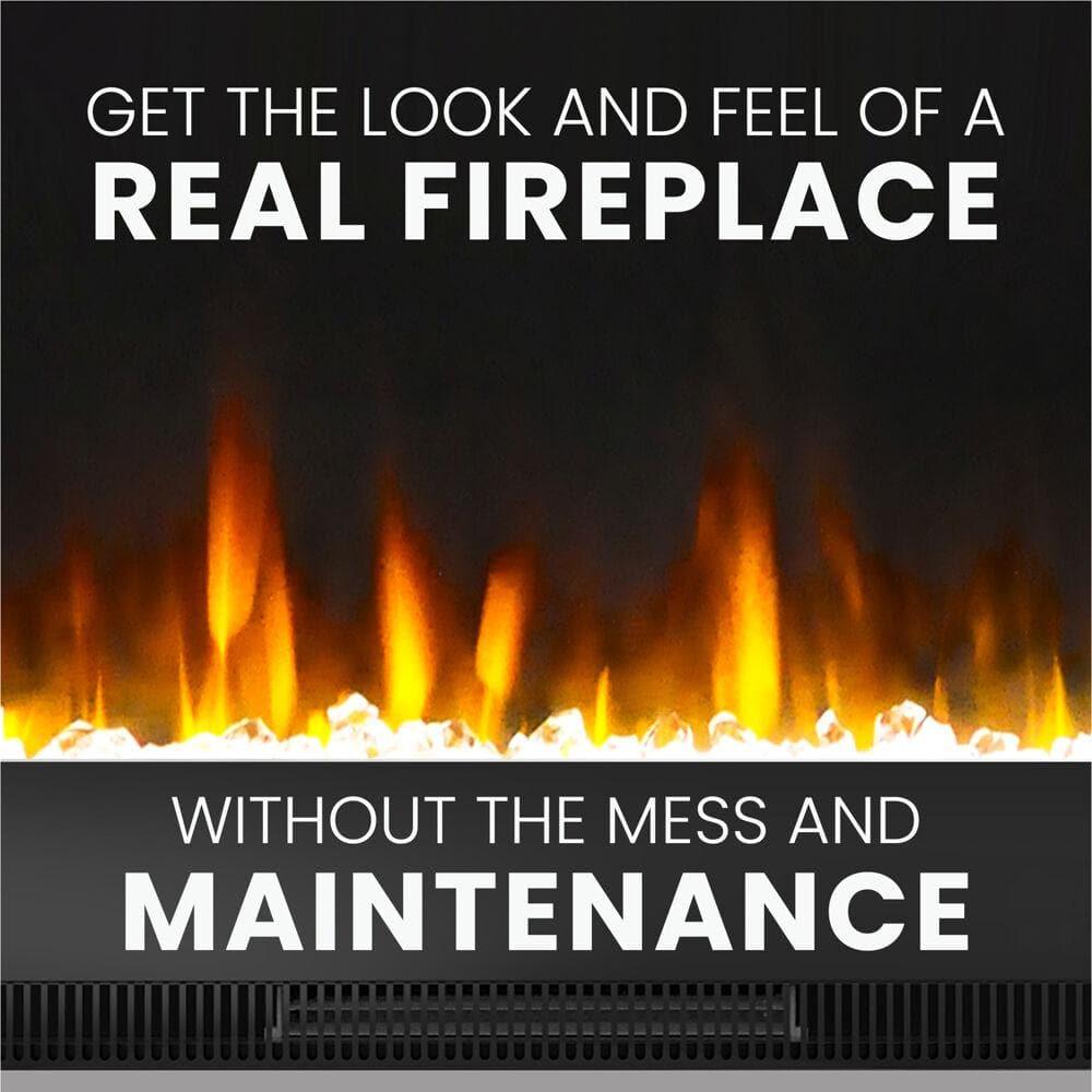 Cambridge Cambridge Wall Mount Electric Fireplace Heater with Remote Control for Indoor Use in Living Room, Bedroom, Home Office