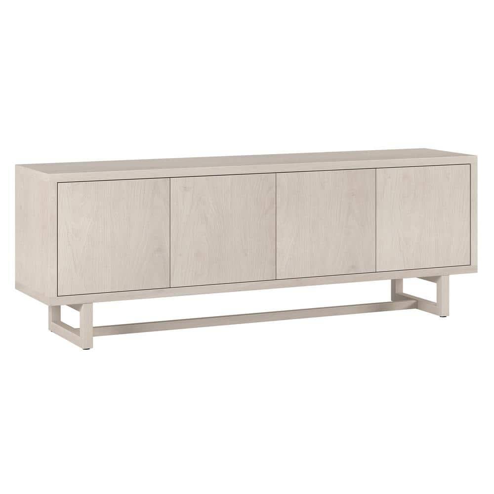 Evelyn&Zoe Cutler Rectangular TV Stand for TV's up to 75", Alder White
