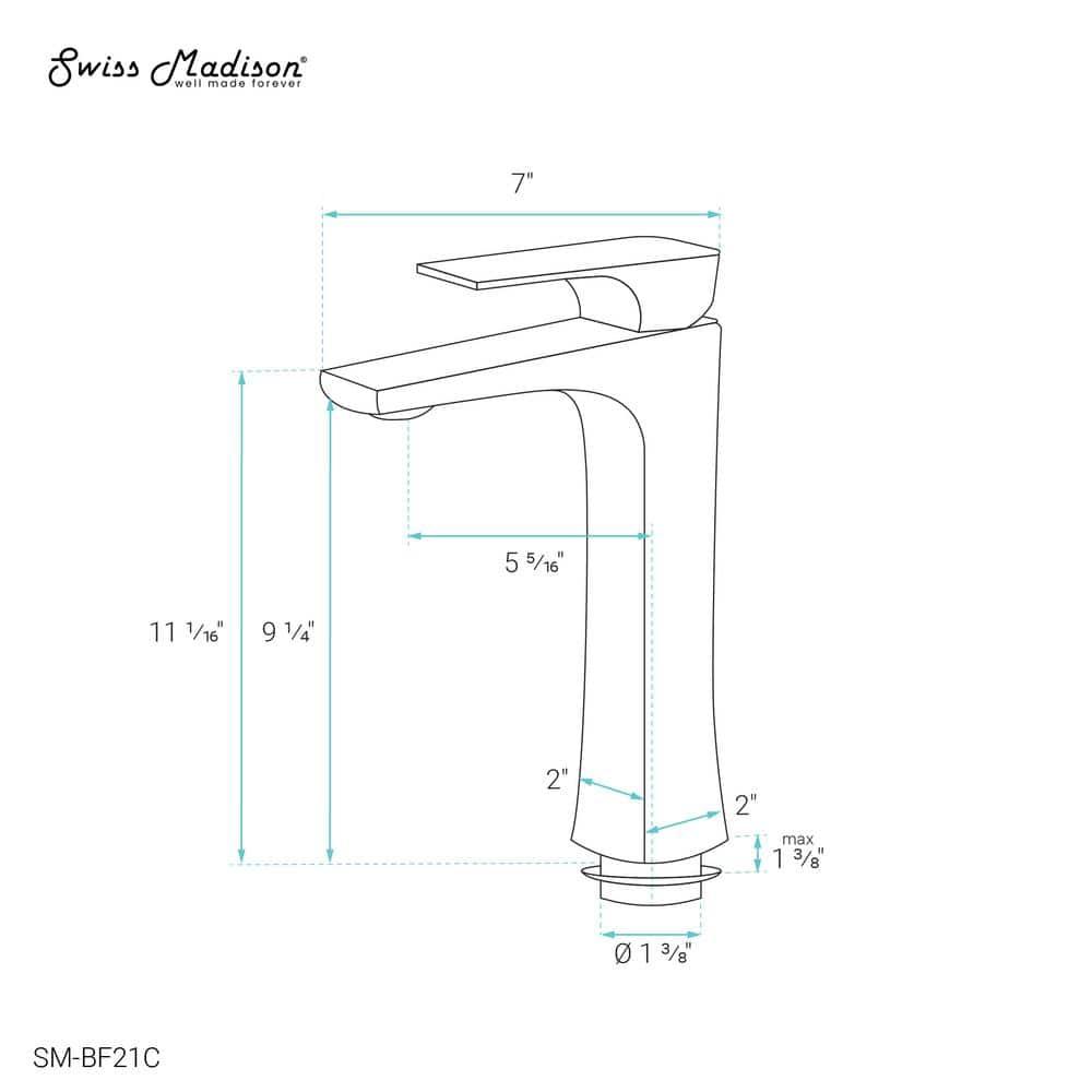 Monaco Single Hole, Single-Handle, High Arc Bathroom Faucet