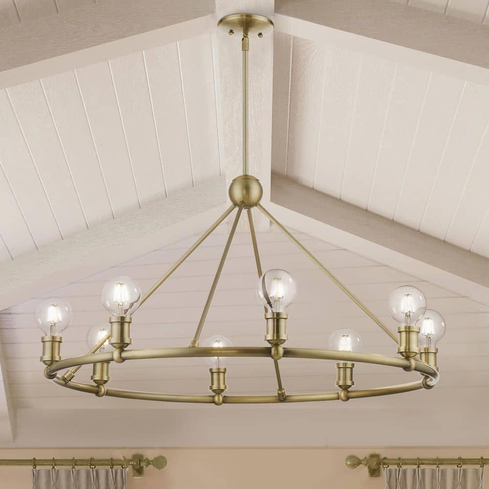 Livex Lighting Lansdale 8 - Light Chandelier in  Antique Brass