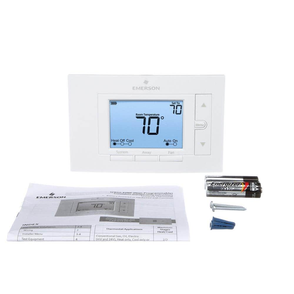 Emerson 80 Series Universal Non-Programmable Thermostat, 5 In. Display, 2 Heat / 2 Cool