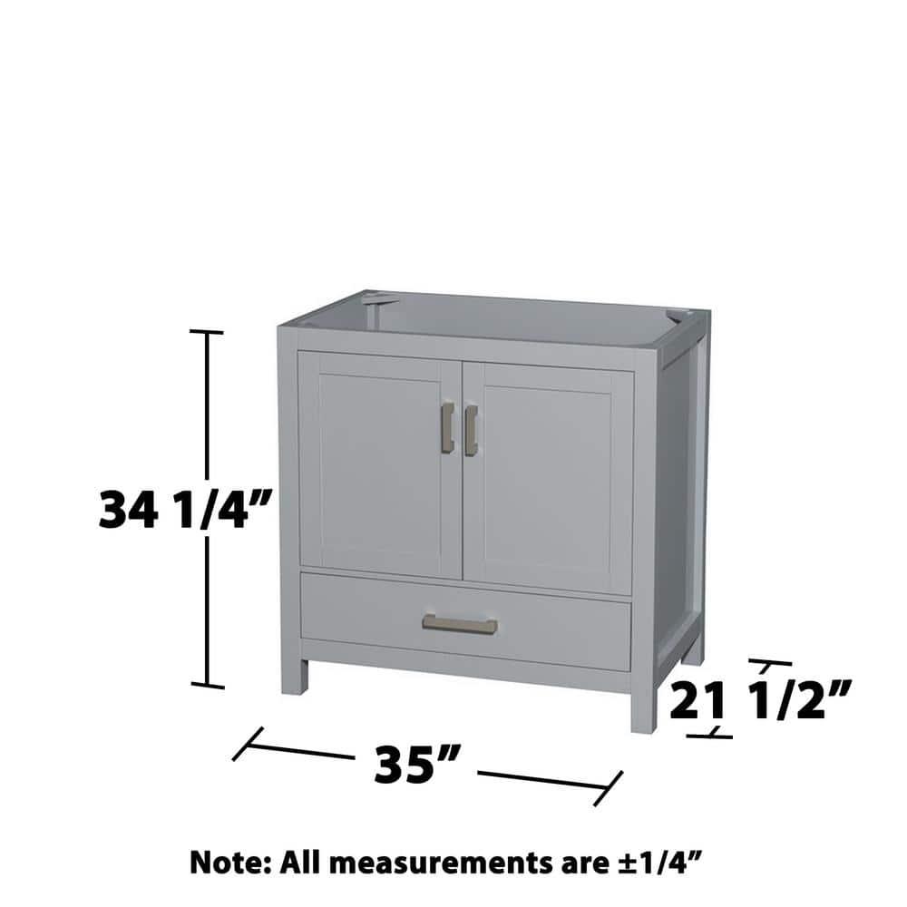 Wyndham Collection Sheffield 35" Freestanding Single Vanity Base Only