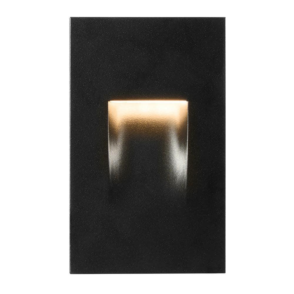 Vertical LED Step Light, Indoor/Outdoor Stair Light, 3 CCT Color Selectable 3000K/4000K/5000K, Black (2-Pack)