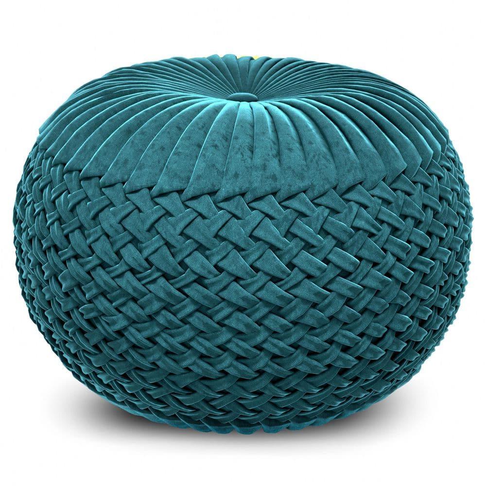 Simpli Home Grafton Velvet Pouf