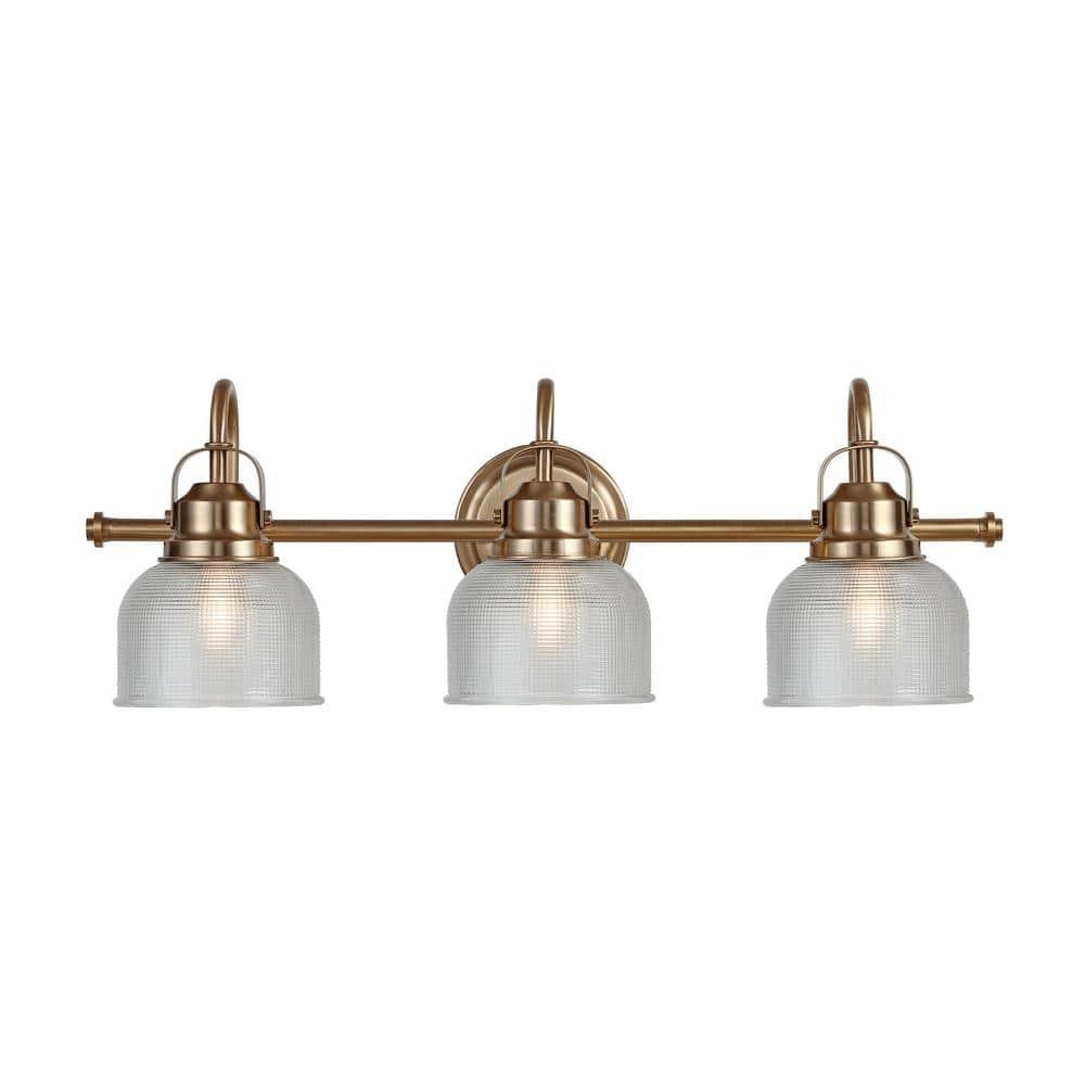 25.25" LED 3-Light Metal/Glass Virginia Pendent Brass/Gold - JONATHAN Y: ETL Listed, Bathroom Fixture