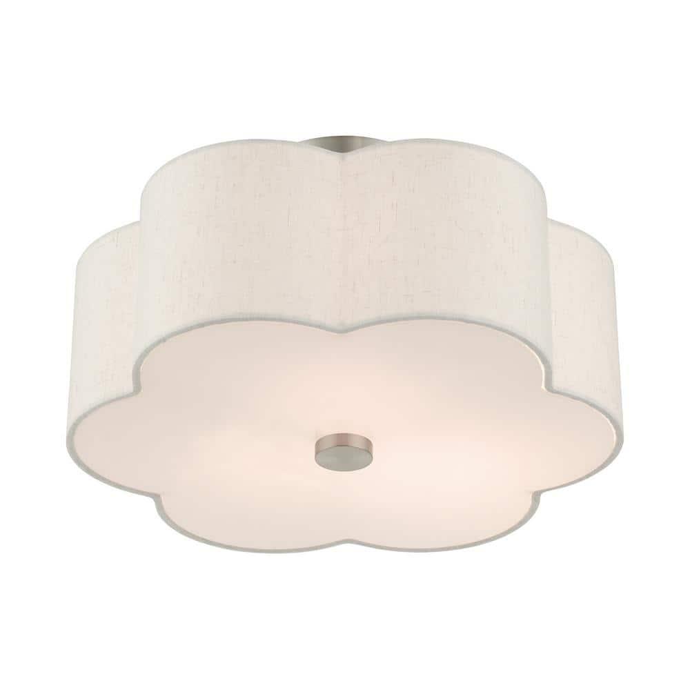 Livex Lighting Solstice 3 - Light Semi-Flush Mount in  Brushed Nickel