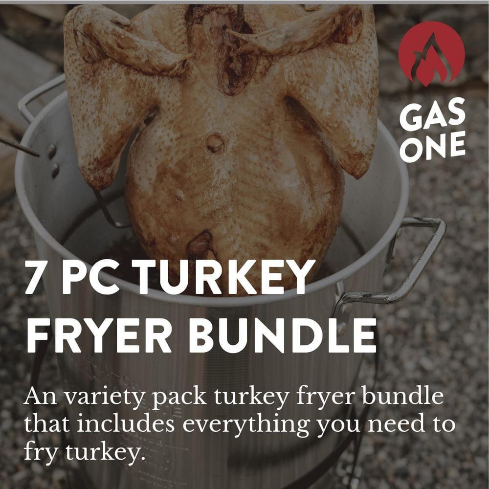 GasOne B-5155-NB Turkey Fryer Pot and Burner – 30 Quart Pot Deep Fryers Outdoor Burner – Cast Iron