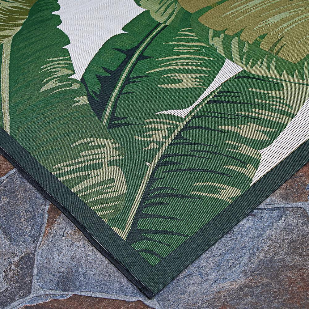 Couristan Dolce 2 x 3 (ft) Loomed Polypropylene Hunter Green-Ivory Rectangular Indoor/Outdoor Floral/Botanical Area rug