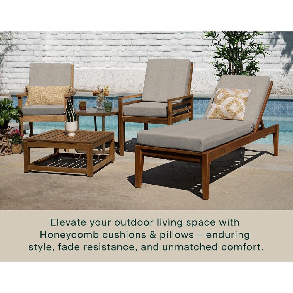Heathered Solid Taupe Outdoor Highback Dining Chair Cushion