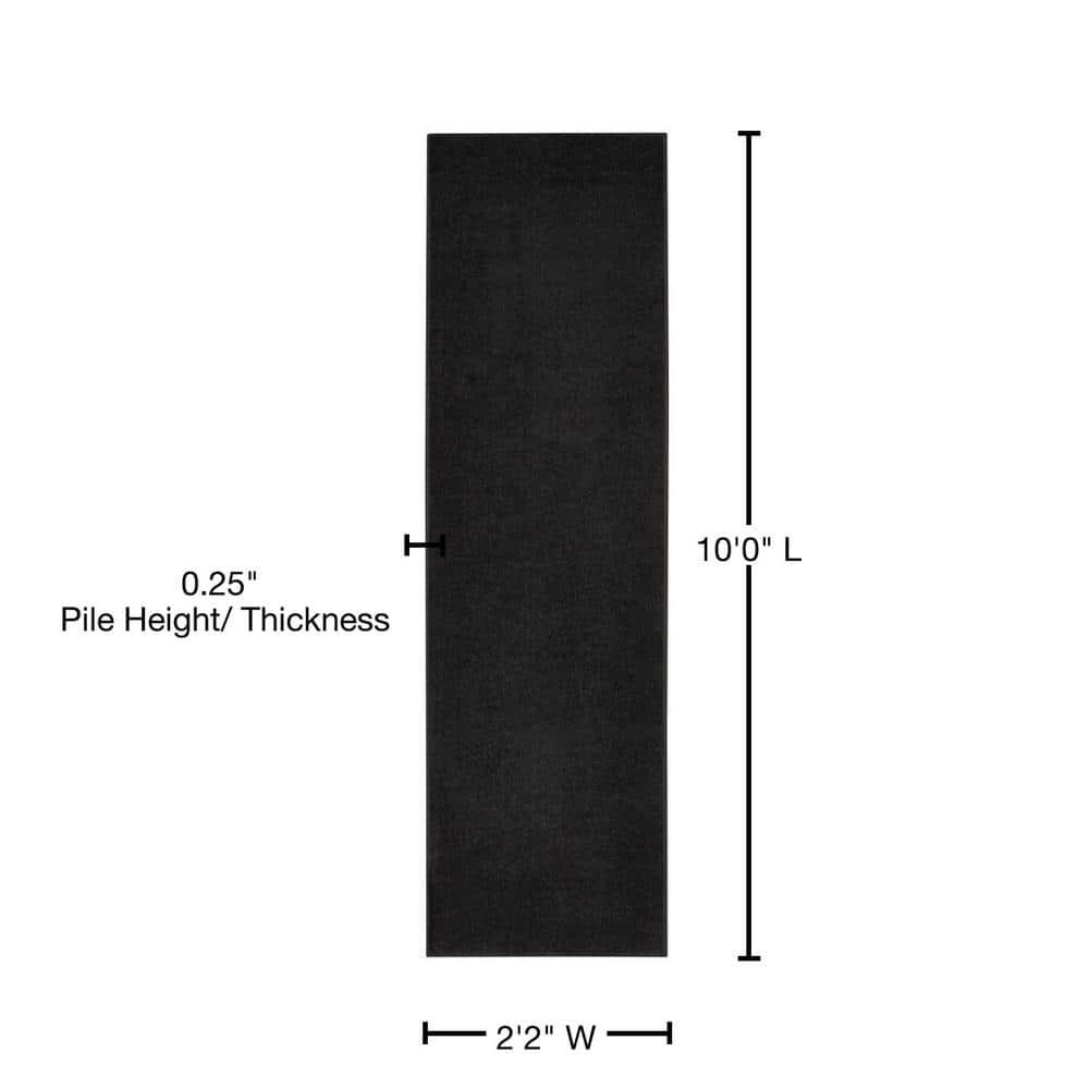 Nourison Essentials Easy Care Indoor Outdoor Area Rug - Black 2'2" x 10'