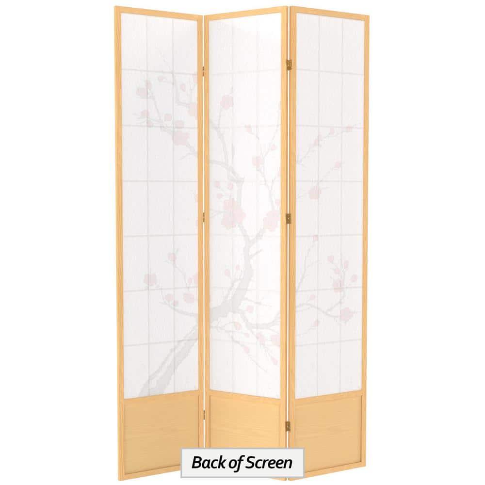 7 ft. Natural 3-Panel Room Divider
