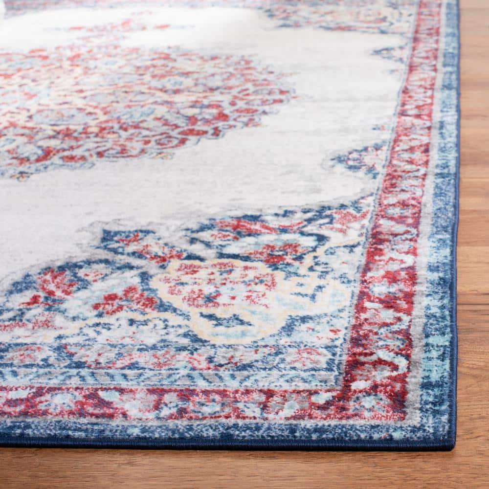 SAFAVIEH Brentwood Cahal Oriental Area Rug, Ivory/Red, 6'7" x 6'7" Square