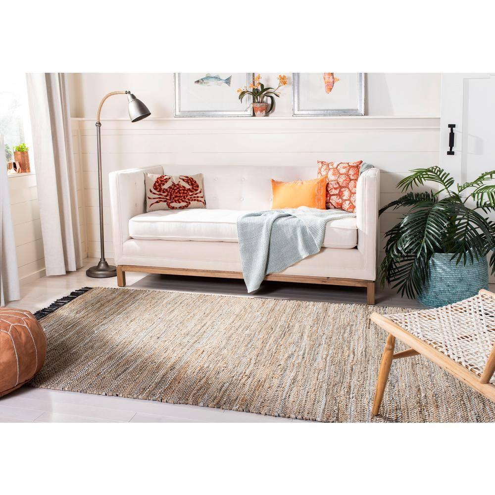 Vintage Leather VTL203 Hand Woven Area Rug - Beige - 4'x6' - Safavieh.