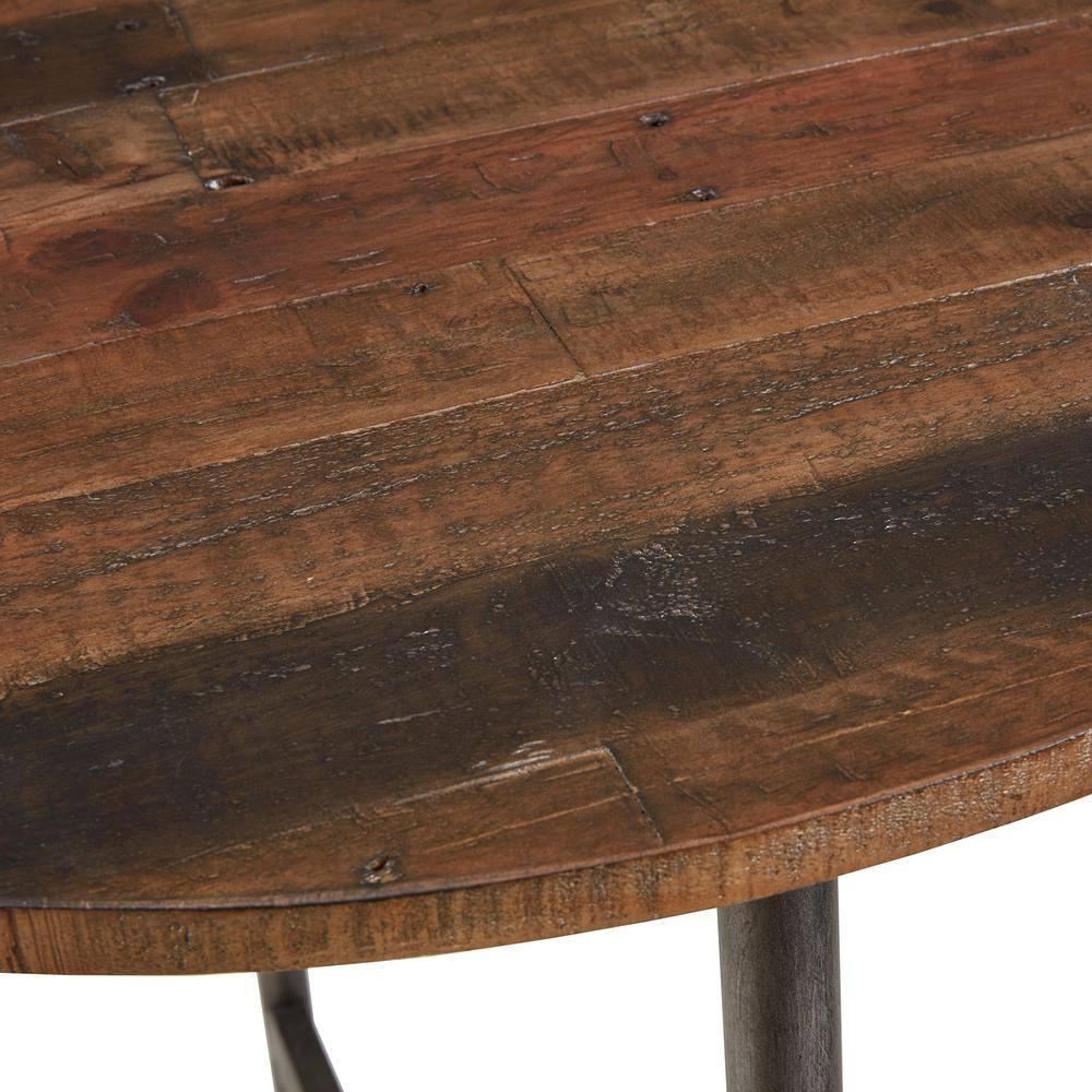 Renu Bar Table Dark Brown: Ink+Ivy 42" High, Round Pub Table, Criss Cross Base, Wood & Metal Frame