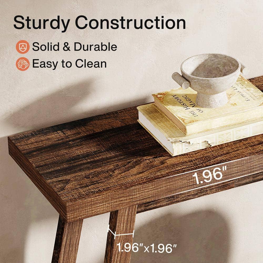 Gracie Oaks 70.9-Inch Farmhouse Console for Entryway, 2-Tier Entry Table Sofa Table
