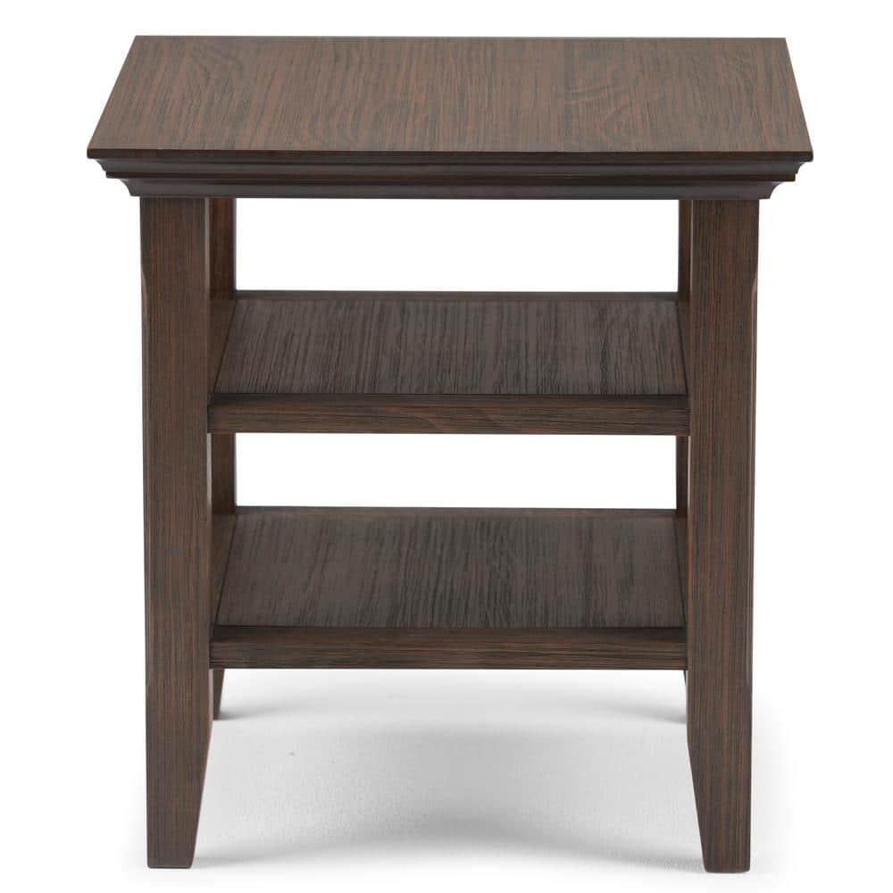 Simpli Home Acadian Solid Wood Transitional Table with Open Shelves