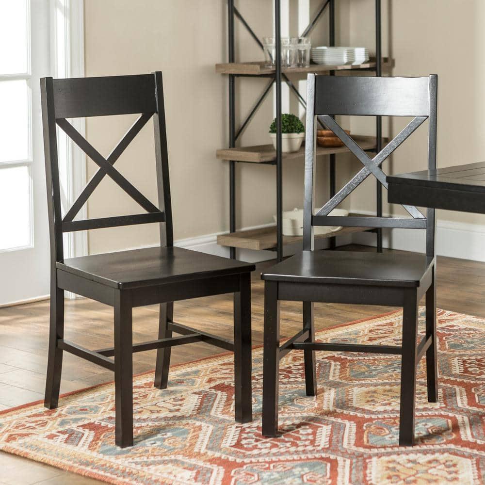 Gracie Oaks Solid Wood Upholstered Dining Chair(Set of 2)