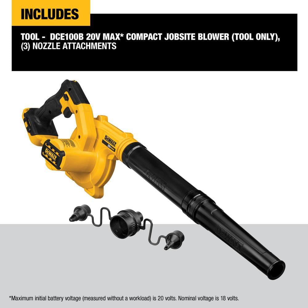 DEWALT 20V Yellow and Black Cordless Handheld Blower