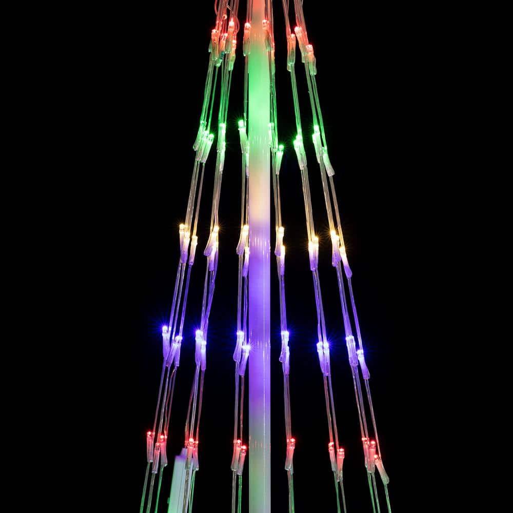 Alpine Corporation 86"H Indoor Artificial Christmas Tree with Multi-Colored Lights and Star Topper , Christmas Decoration