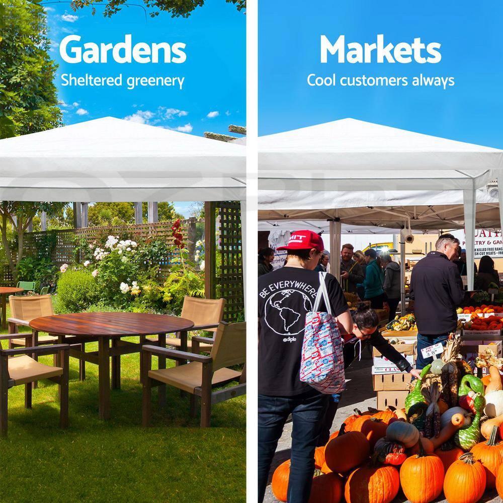 ZENSTYLE Gazebo Party Outdoor Tent in White,10 x 20' with 6 Side Walls Wedding Canopy Cater Events