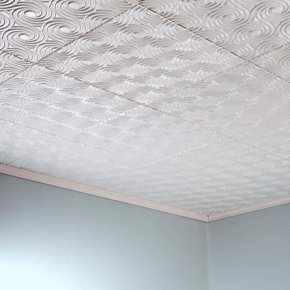 23'' L x 23'' W Textured Vinyl Glue Up Ceiling Tile