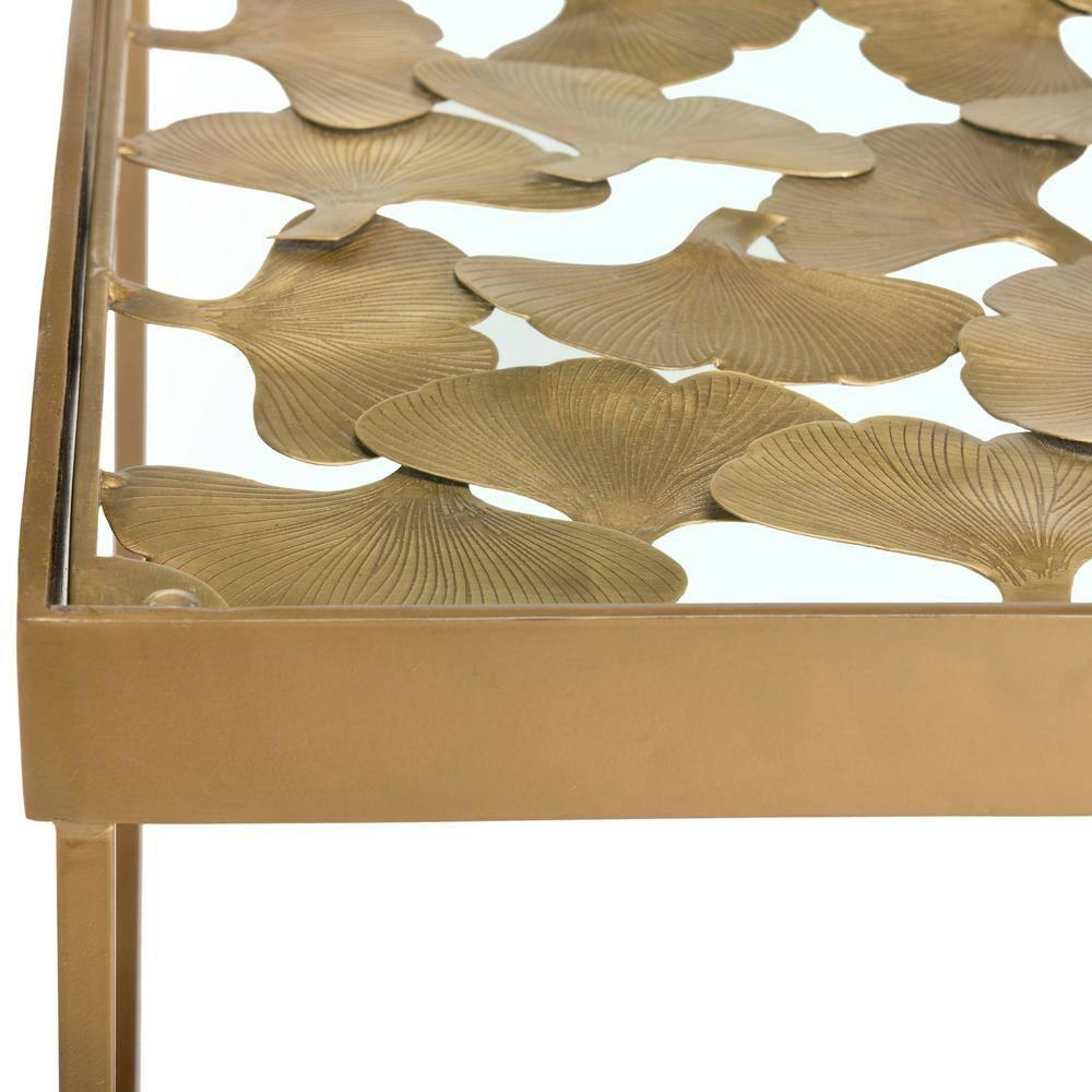 Lilian Leaf Side Table - Antique Brass - Safavieh.