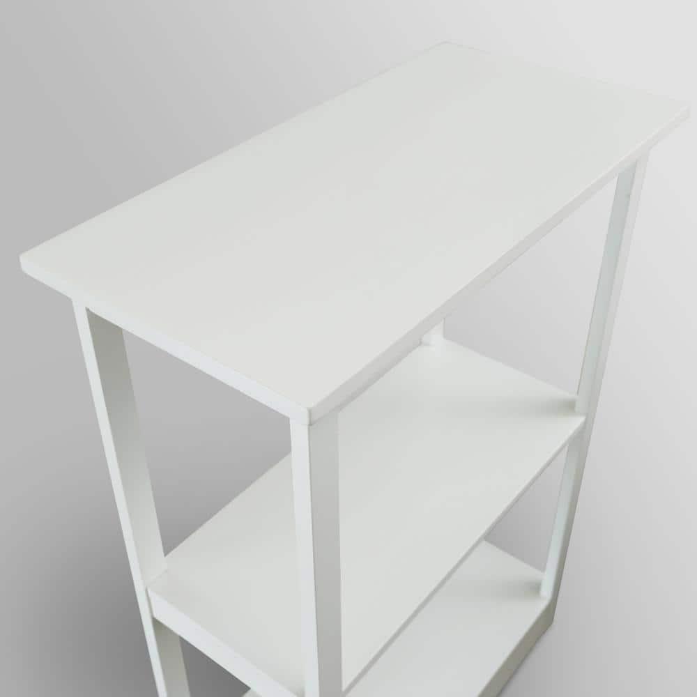 Casual Home Adams 3-Shelf Bookcase with Concealed Sliding Track, Concealment Furniture-Color:White