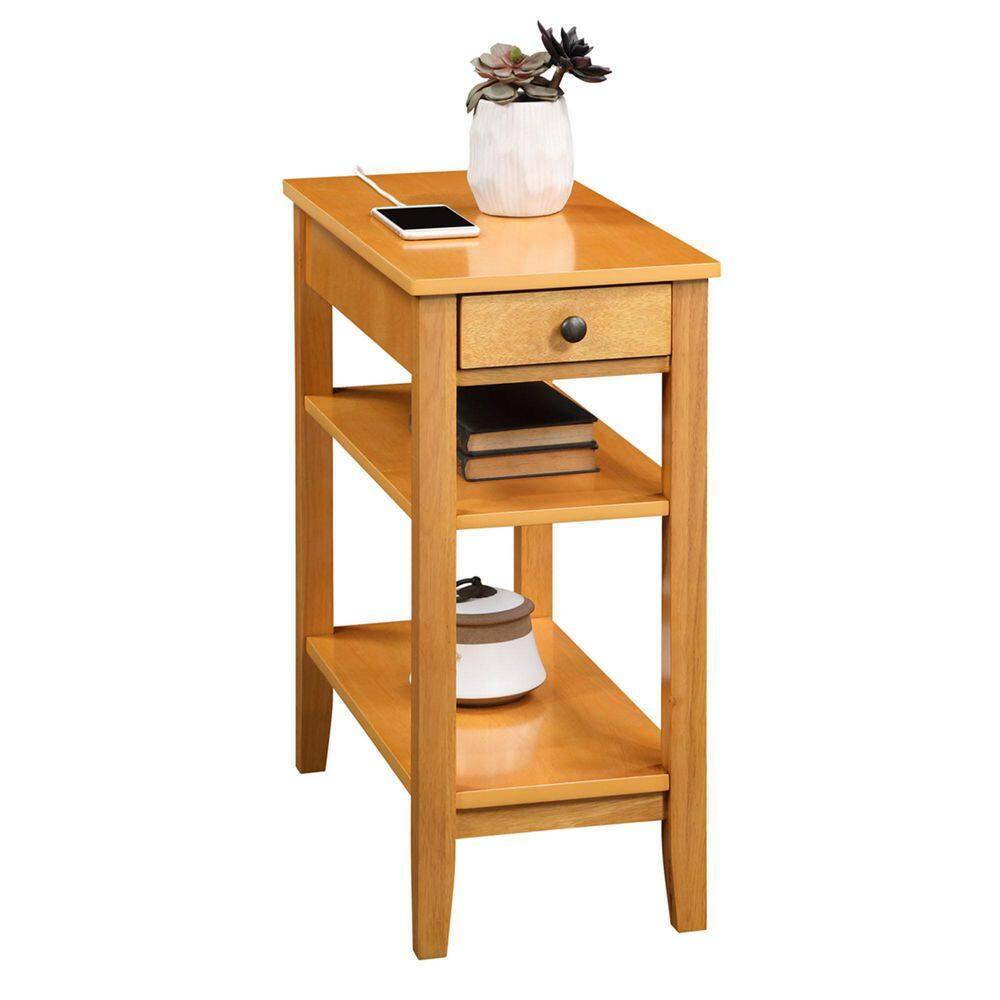 Convenience Concepts American Heritage End Table/Charging Station, Natural