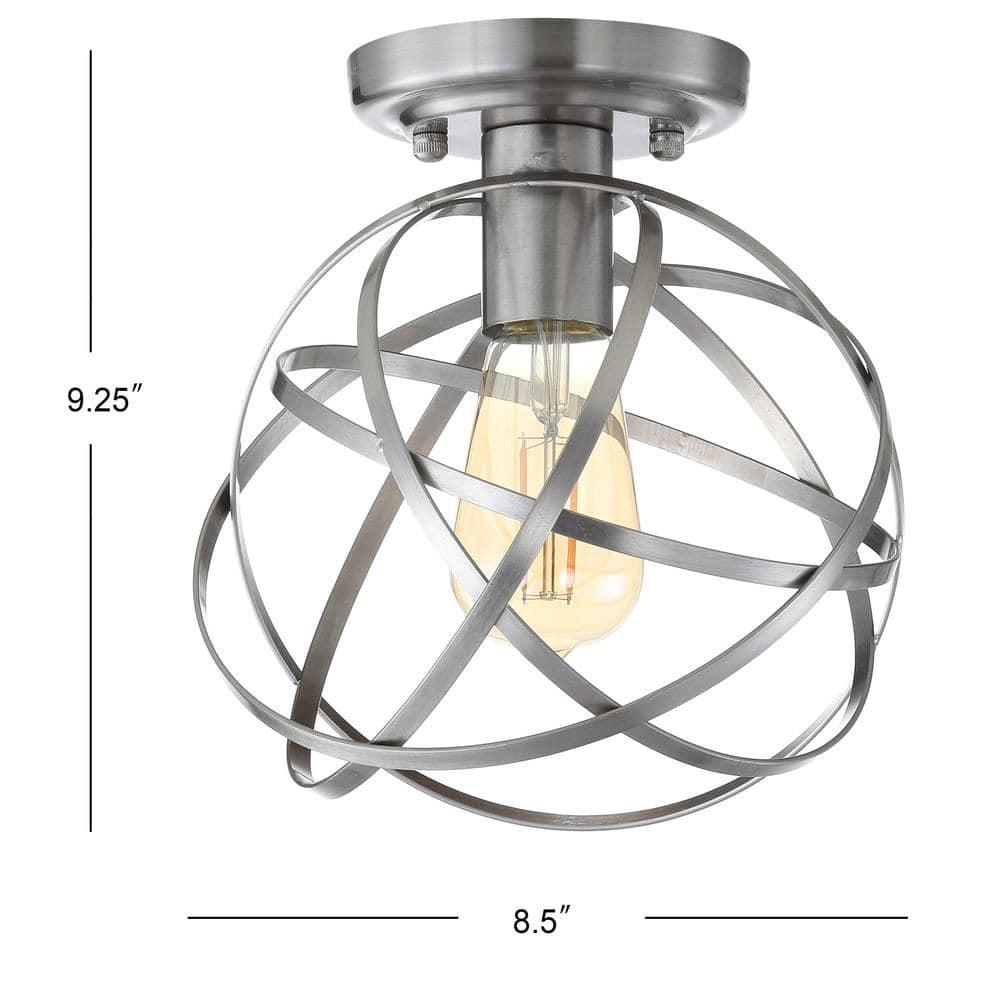Alba 8.5" Metal Orb LED Flush Mount, Nickel