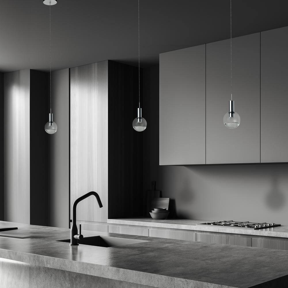 Sienna 5-in Integrated LED Height Adjustable ETL Certified Pendant Light with Globe Shade