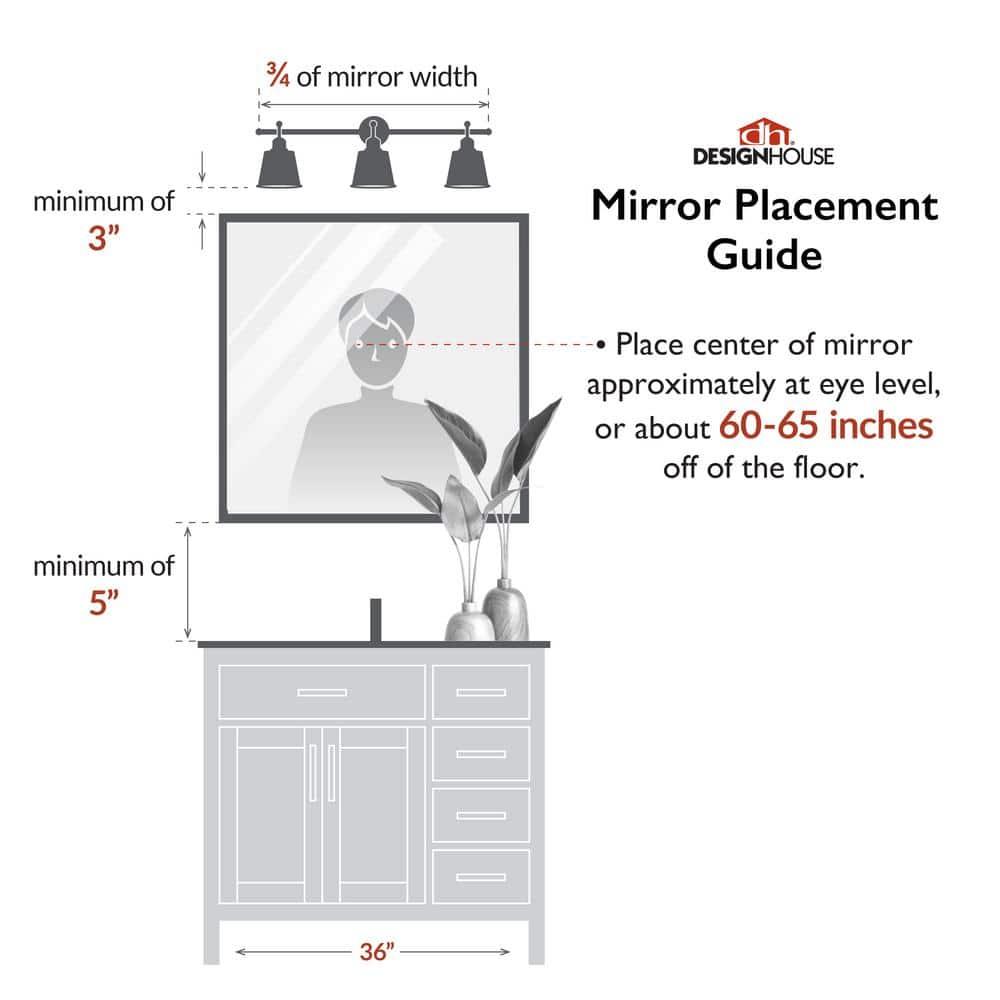 Shorewood Square Bathroom Mirror, 30" H x 30" L, Soft Matte Black, Solid Wood Framed, Decorative Vanity or Entryway Accent – Design House, 589655