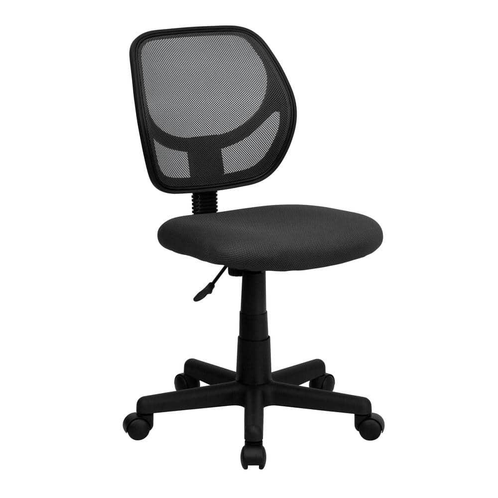 Flash Furniture Low Back Gray Mesh Swivel Task Office Chair with Curved Square Back