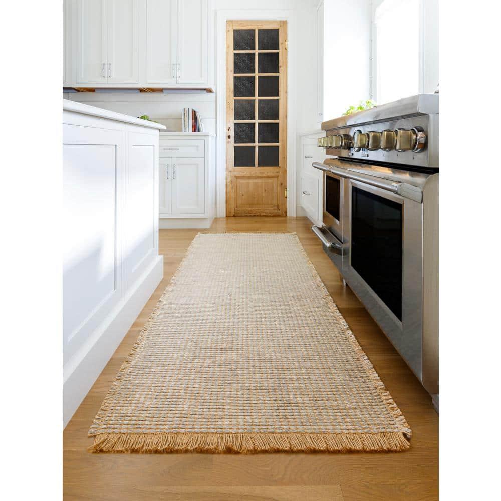 Kimi II Jute Rug by Becki Owens x Surya - Gray and Natural / 2'7" x 7'3" Runner